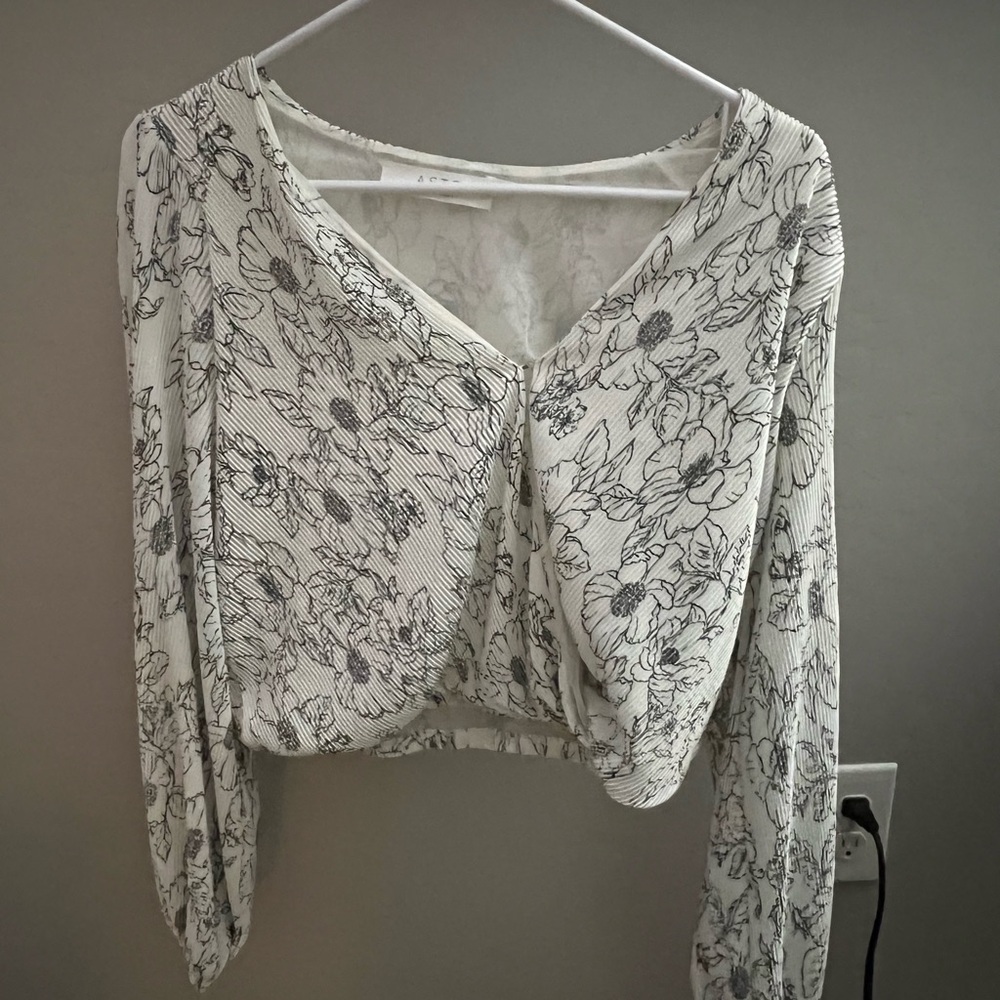 White Floral Blouse